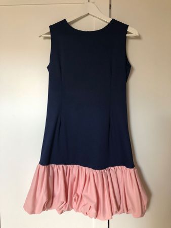 MAKADAMIA Kleid 38 Dress Navy Pink Blush Robe Bleu Rose