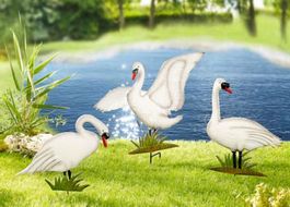 Gartenstecker Schwan (3-teilig)