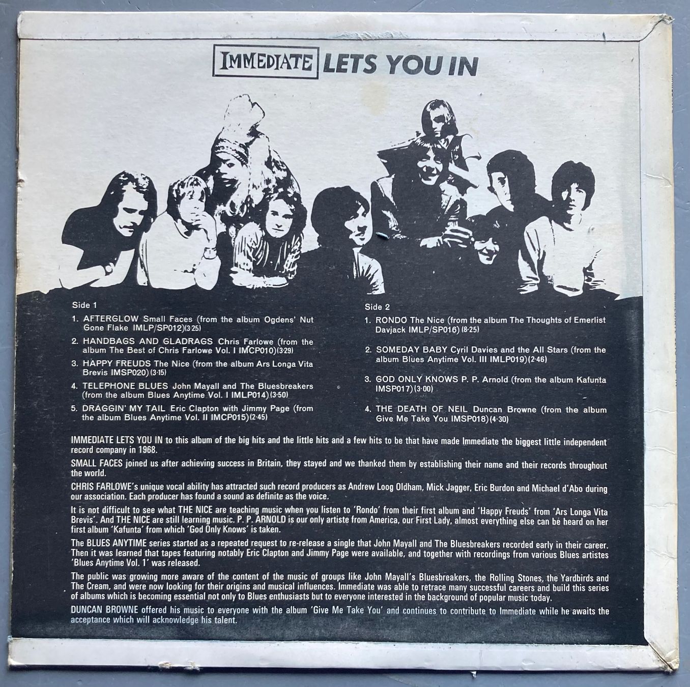Dischi in vinile: DIVERS ARTISTES - IMMEDIATE LETS YOU IN – Usato da Poliez-Pittet venduto da Newtown-Records 1