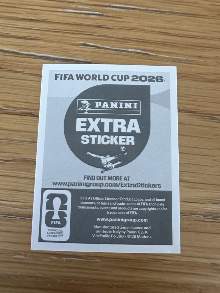 Panini Carte collezionabili: Panini Extra Sticker Vinícius Júnior World Cup 2026 basic – Nuovo e nell'imballaggio originale da Grandson venduto da Carpal 1