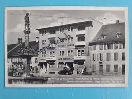 antik AK Cudrefin Hotel de L'Ours Waadt Strassen Partie