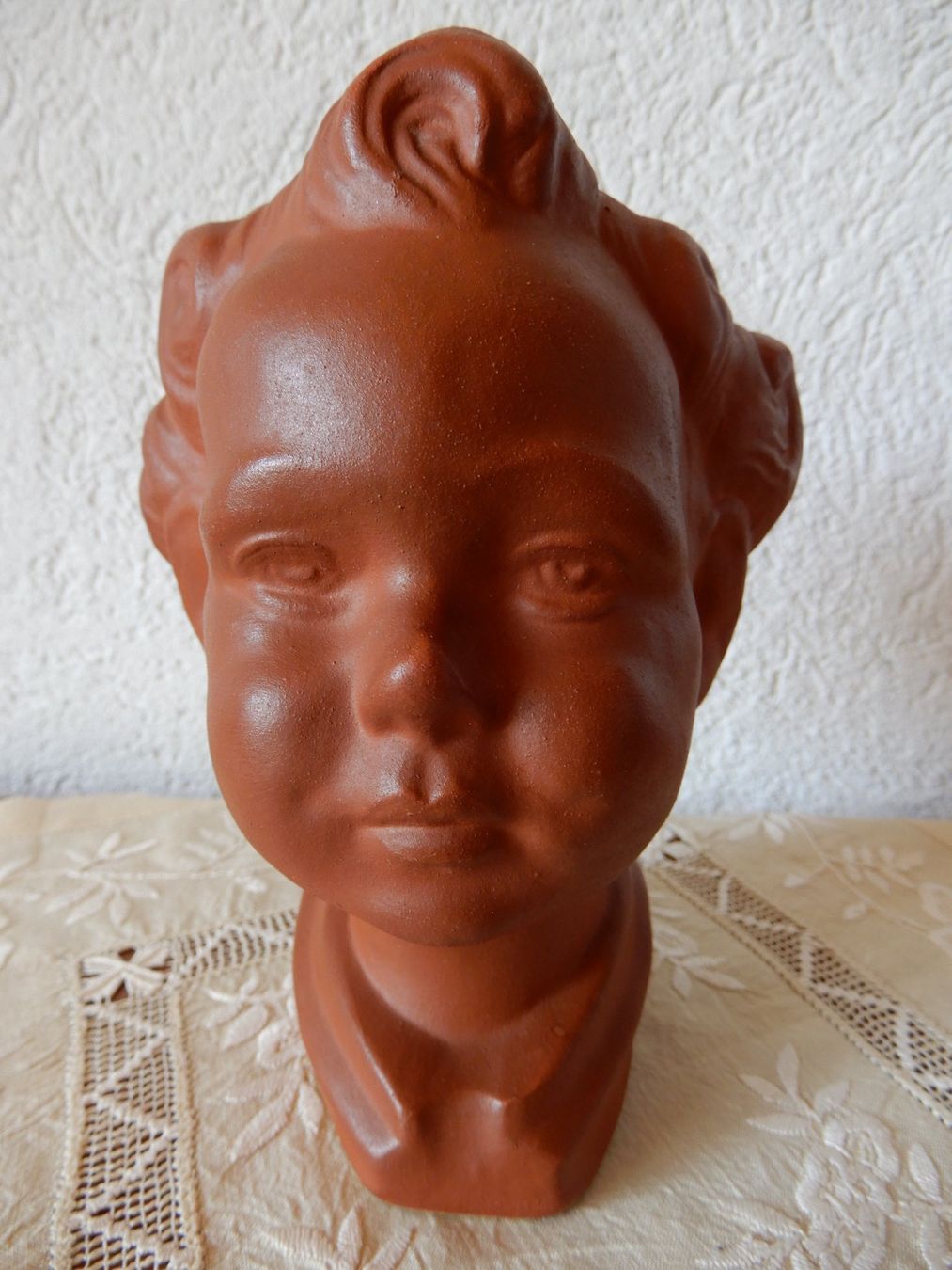 Sculptures & Statues: Kopf eines Kindes - Terracotta 60er – D'occasion à Senèdes par tintinette43 2