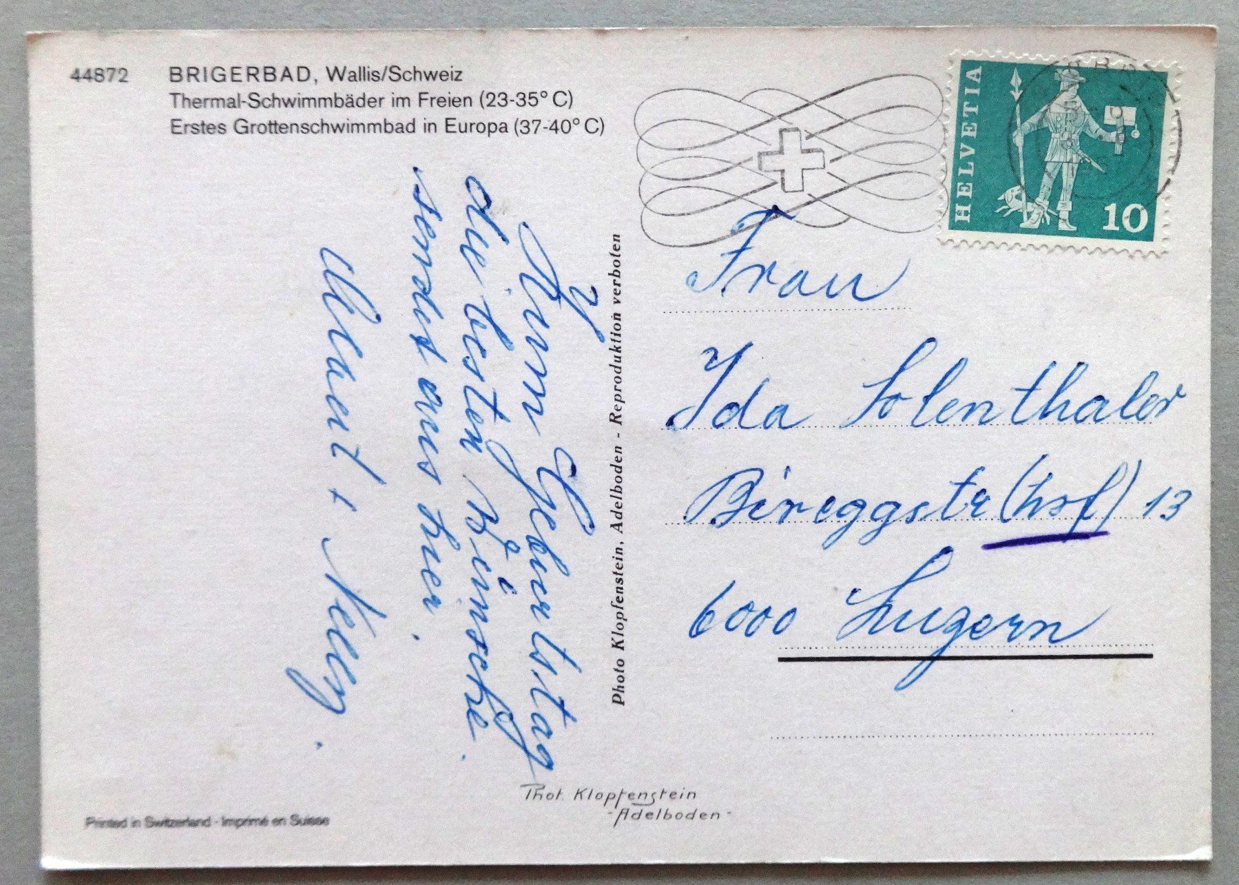 Cartoline postali: Brigerbad, Thermal-Schwimmbad – Usato da Fétigny venduto da Billy2miny 1