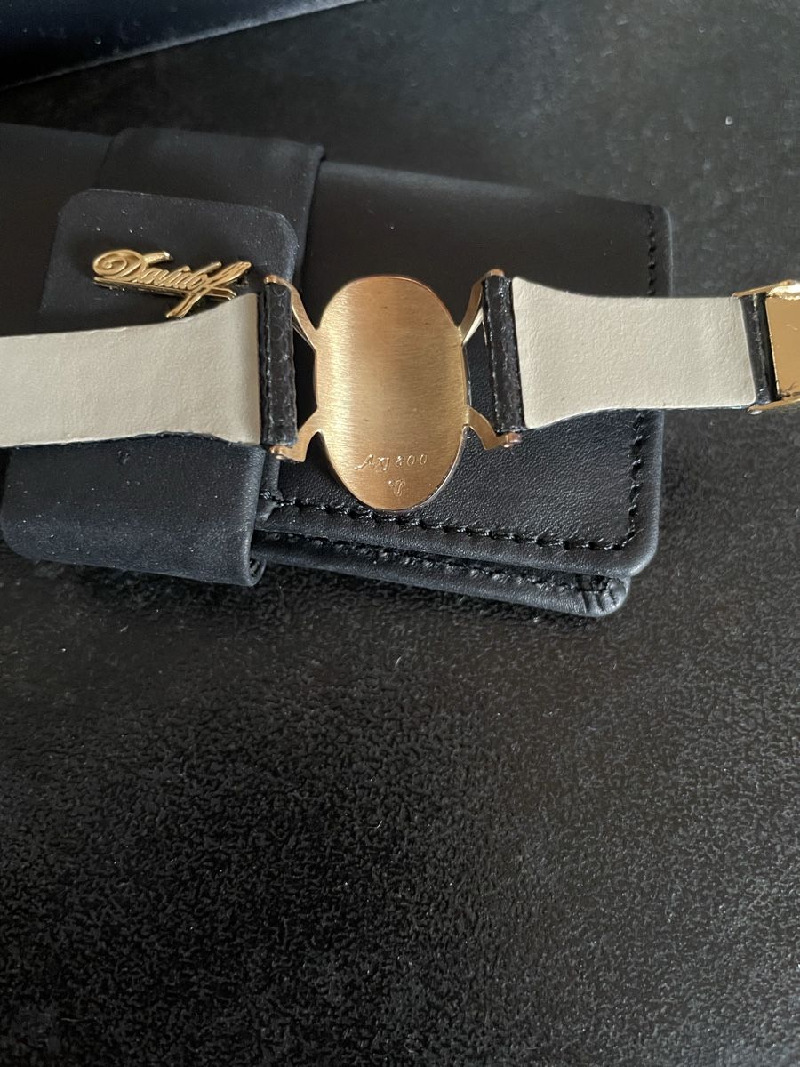 Davidoff Sigari: Bague Cigare Ring Davidoff Argent 800 Doré Cuir Noir – Usato da Vallamand venduto da Bricbracbroc82 3