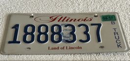 Illinois Kennzeichen 1888337 - Seltenes Sammlerstück!