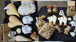 Konvolut Deko-Figuren Wichtel Engel Katzen diverse Arten