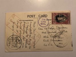 Tin-Can Mail aus TOGA - lustige Transportart - Schiffkarte