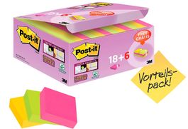 Post-it® Haftnotizen Super Sticky Notes, 24 Blöcke, 48 x 48