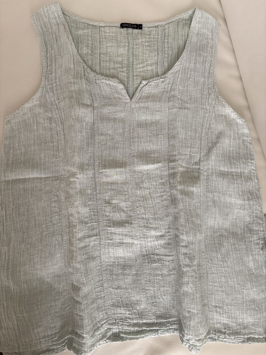 Top: GRIZAS Seide Leinen Top, Mint – Usato da langenthal venduto da rundholz7 5