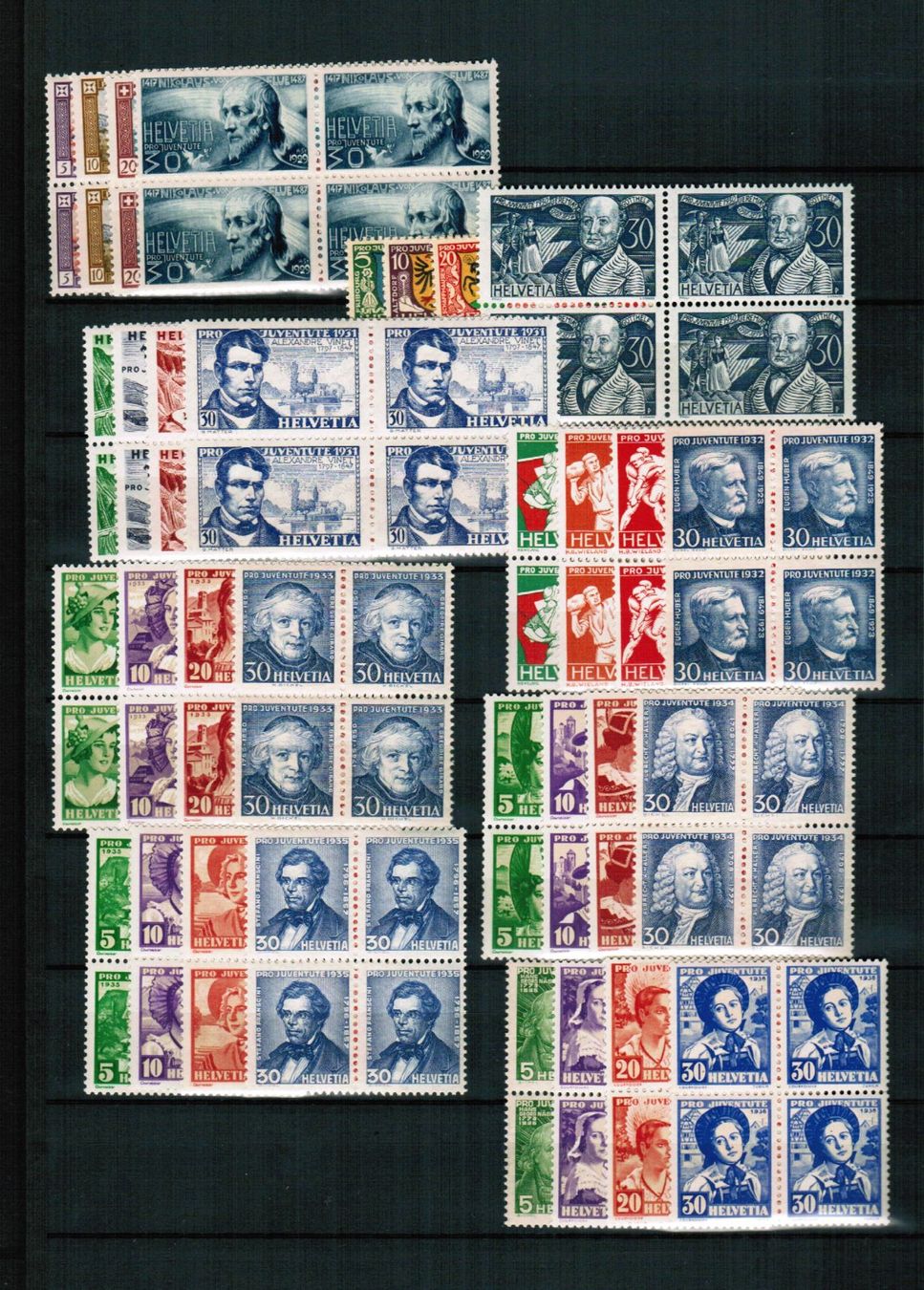 Tutti i francobolli: Pro Juventute - komplette VB-Sammlung 1924-1960 **postfrisch – Nuovo (secondo la descrizione) da Bern venduto da peri02 1