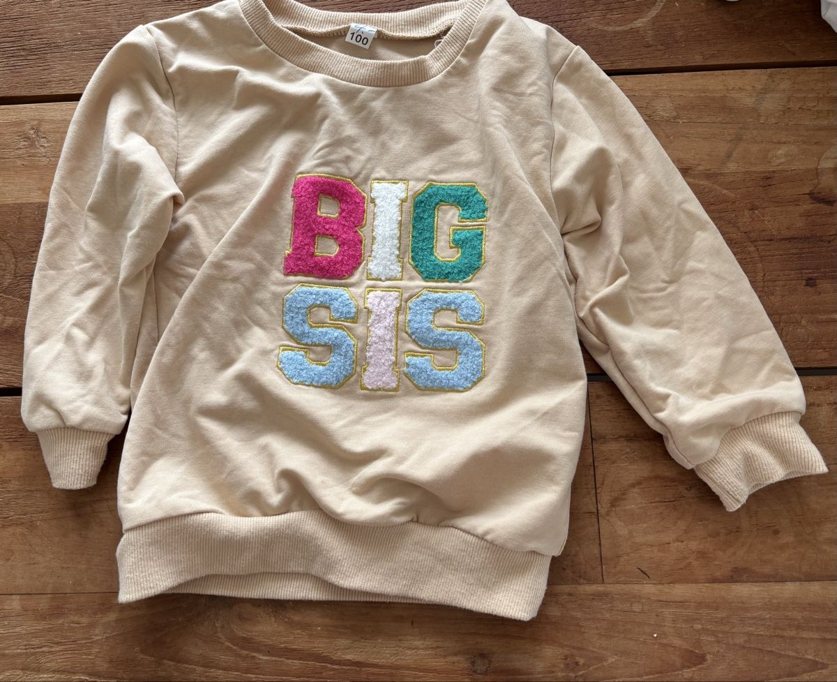 Maglioni & Felpe: Süsser Pullover "Big Sis" beige Gr. 100 wie neu – Usato da Remetschwil venduto da est_zk69