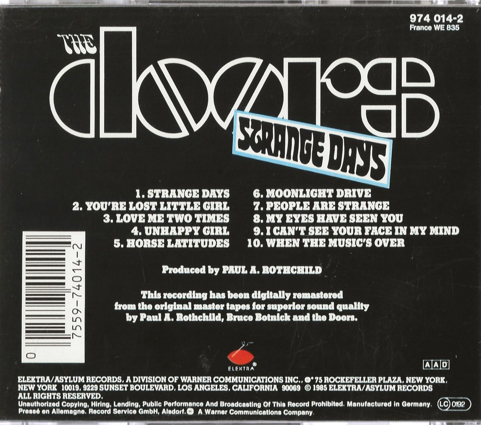 CD: The DOORS -Strange Days- – Usato da Reinach BL venduto da studii100 1
