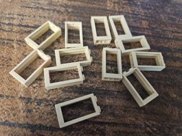 lego 60593 lot de 12 pièces Tan Window 1 x 2 x 3 Flat Front