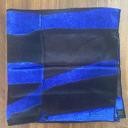 Fabric Frontline ZH Foulard Silk Königsblau-Schwarz