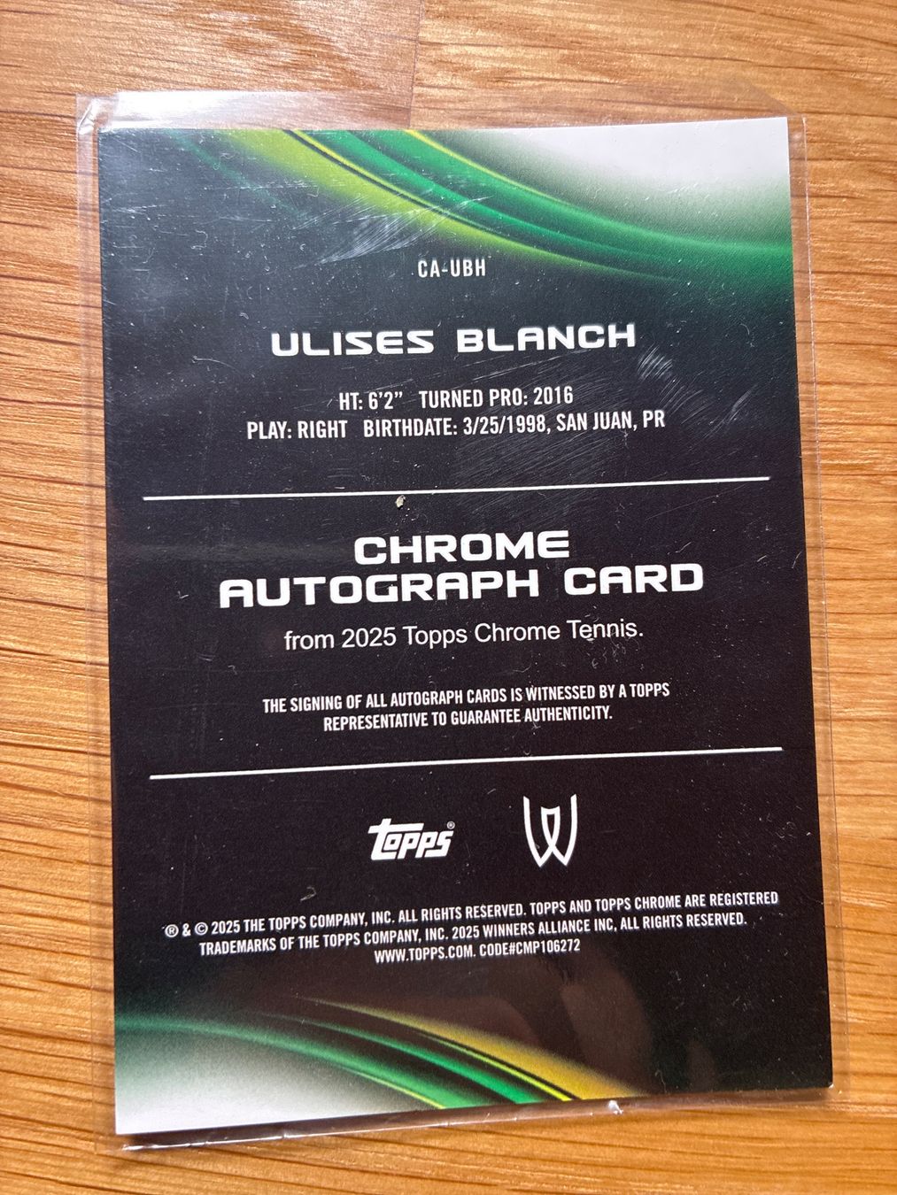 Topps Carte collezionabili: Topps Chrome Tennis Ulises Blanch Autogramm – Usato da Wangenried venduto da Garagara 1