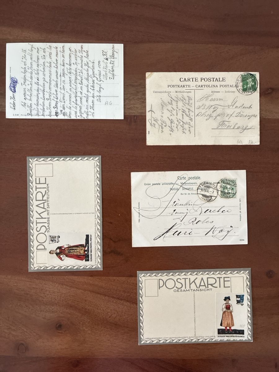 Cartoline postali: 5 Ansichtskarten Schweiz von Bremgarten AG – Usato da Oftringen venduto da Cla.vD.74 1