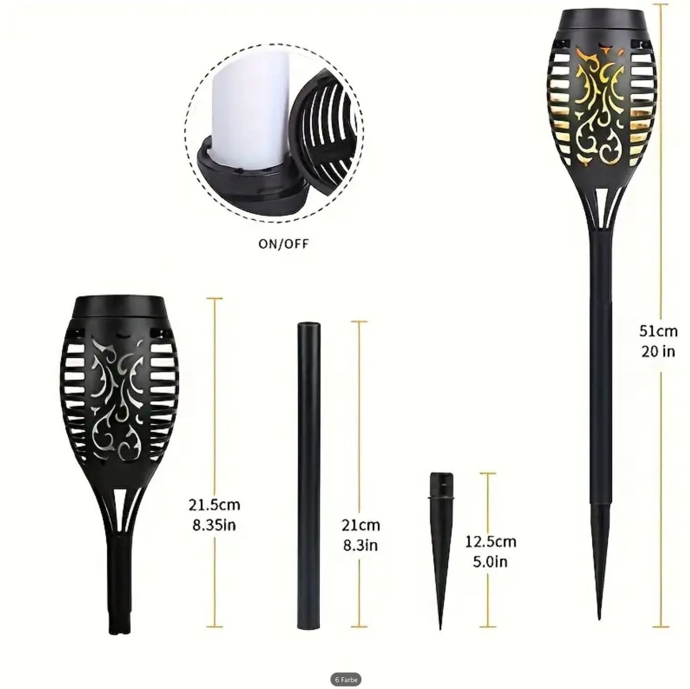 Lampes: 12x Gartenlampe LED Fackel Wasserdicht – D'occasion à Mumpf par Xelz 4