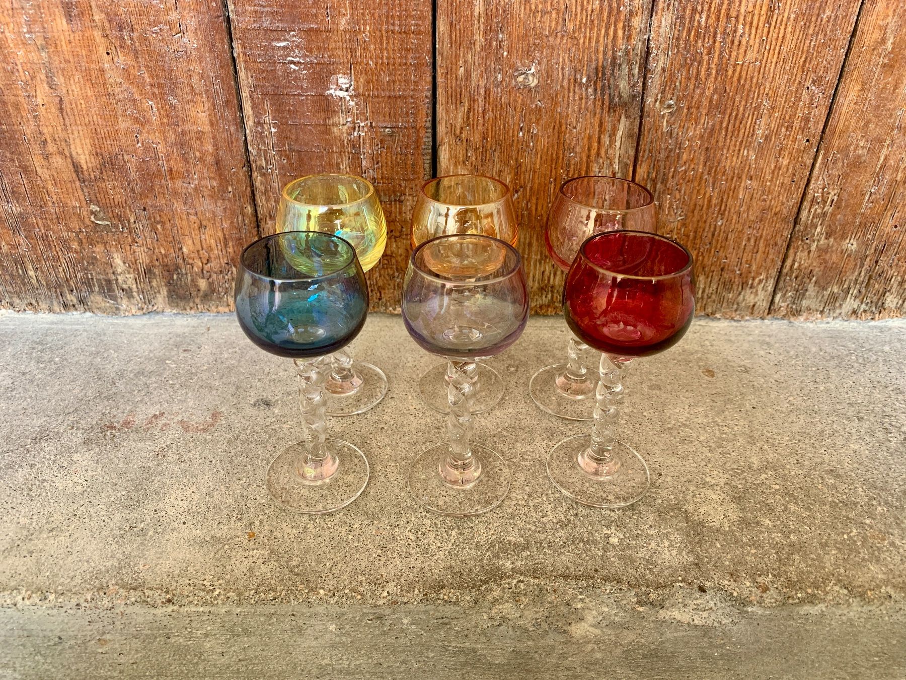 Bicchieri: 6er Set irisierende Vintage Likör- oder Schnapsgläser – Usato da Zürich venduto da Les_Zurichois 2