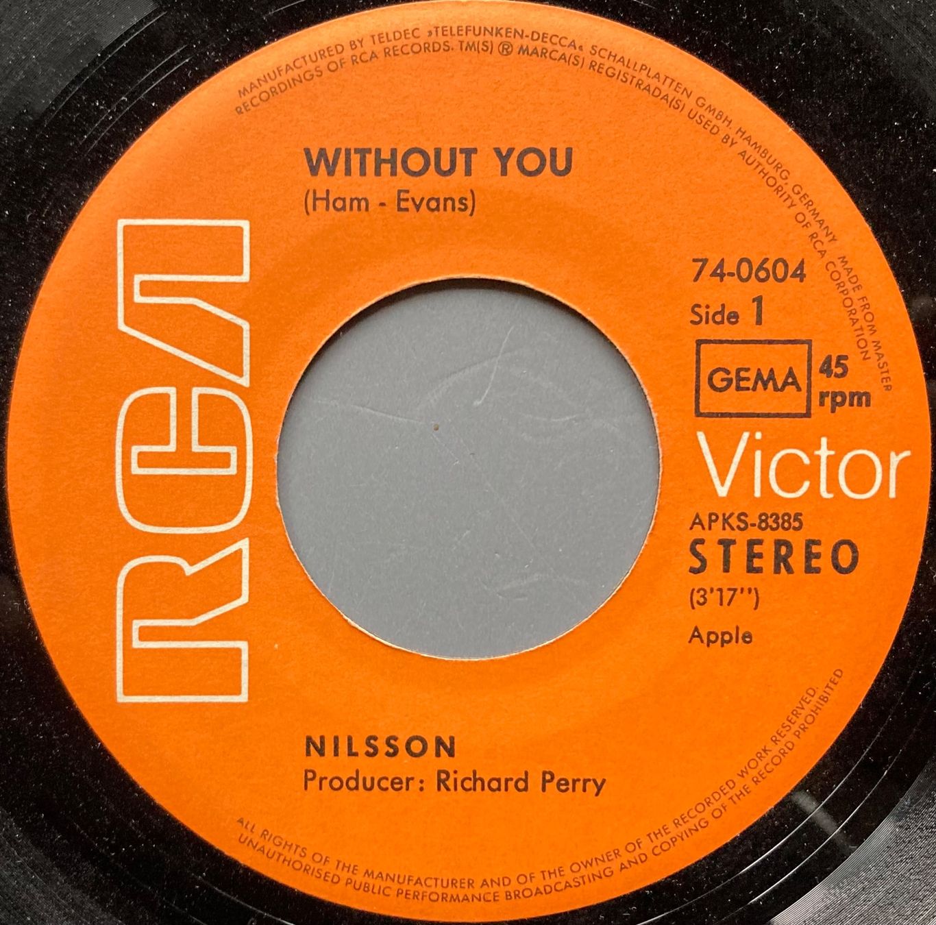 Schallplatten: NILSSON - WITHOUT YOU – Gebraucht aus Poliez-Pittet von Newtown-Records 2