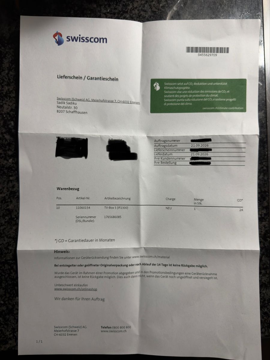 Swisscom Sistemi audio & multimediali: Swisscom Tv Box 5 Neu – Nuovo e nell'imballaggio originale da Schaffhausen venduto da FLSA 1