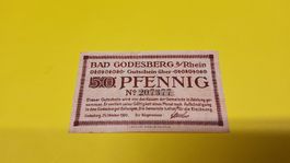 50 Pfennig Notgeld Gutschein 1920 Bad Godesberg am Rhein!