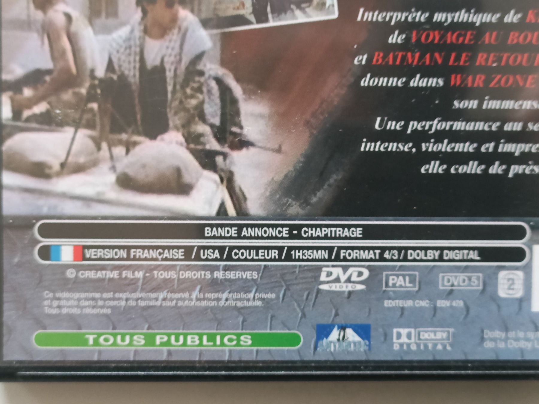 Tutti i DVDs: DVD film d'action War zone Christopher Walken – Usato da Vernayaz venduto da pet_qh5r 2