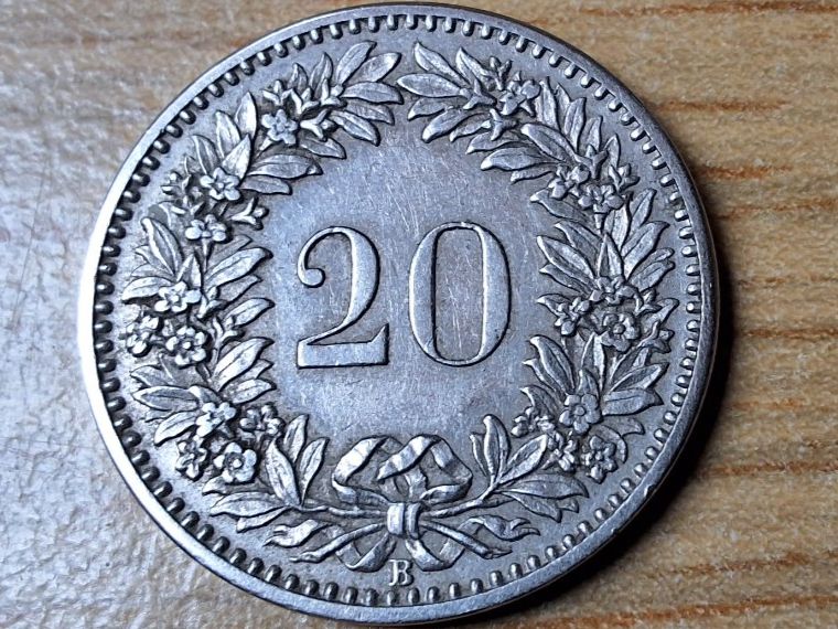 Tutti le monete: 20 Rappen 1906 - sehr schön! – Usato da Münchenstein venduto da purbach1 3