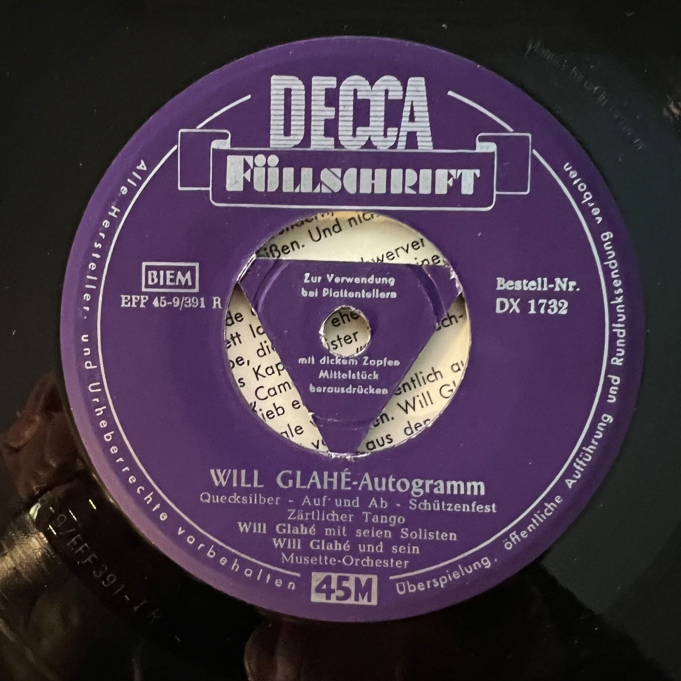 Dischi in vinile: Will Glahé - Autogramm / 7" EP - 1. D-Press. 1954 - 4 Track – Usato da Gais venduto da soundcave57 2