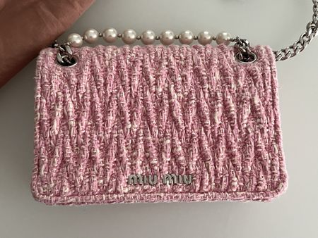Miu Miu Handtasche Rosa Tweed mit Perlen