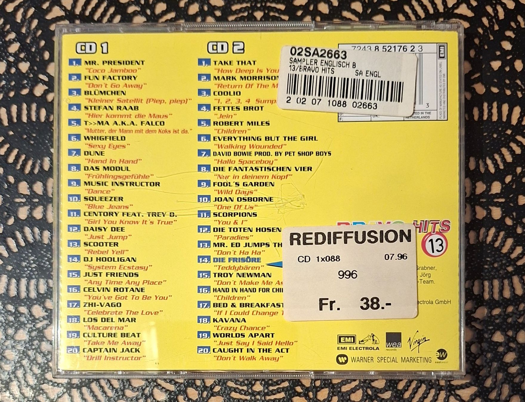 CDs: Bravo Hits 13, Doppel CD, 1996, Hit Compilation, Sampler – D'occasion à Amriswil par Celini3 1