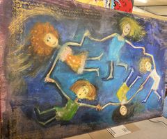 Kunstsammlung- Kinder im Kreis Öl / Leinwand 310 x 200 cm
