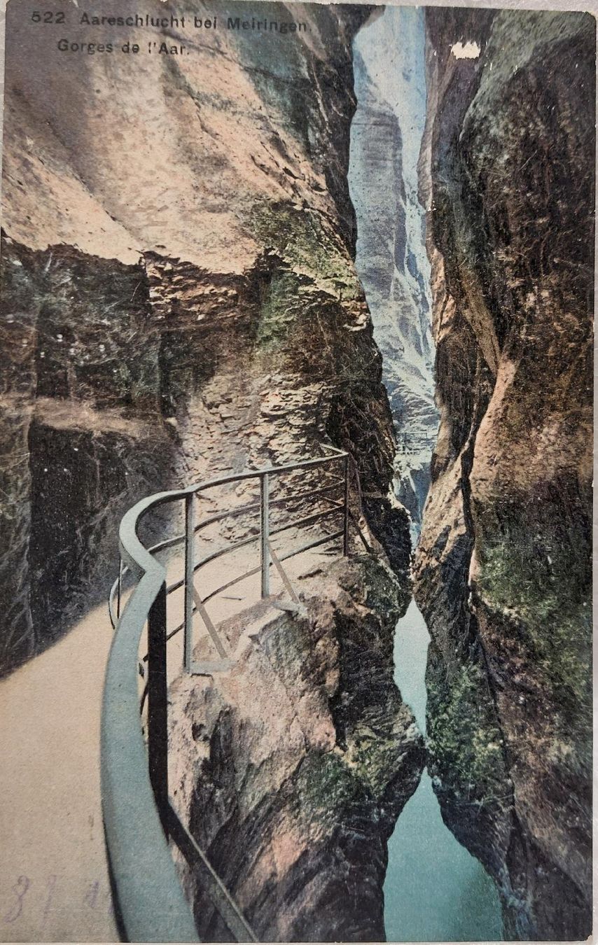 Cartoline postali: MEIRINGEN - Aareschlut – Usato da Delémont venduto da Domdom1