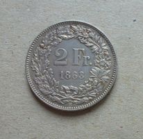 ++ 2.- Franken 1863, gute Erhaltung