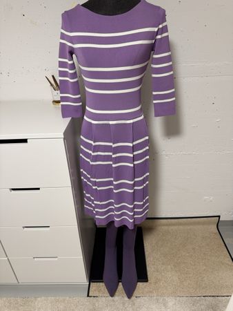 Christian Dior Kleid gestreift violett Grösse 36