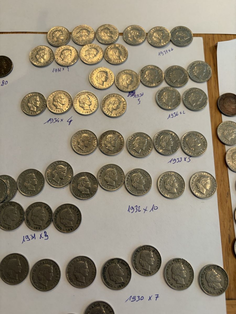 Tutti le monete: Pièces 5 centimes suisse de 1880 a 1953 – Usato da Echallens venduto da JAR69 5