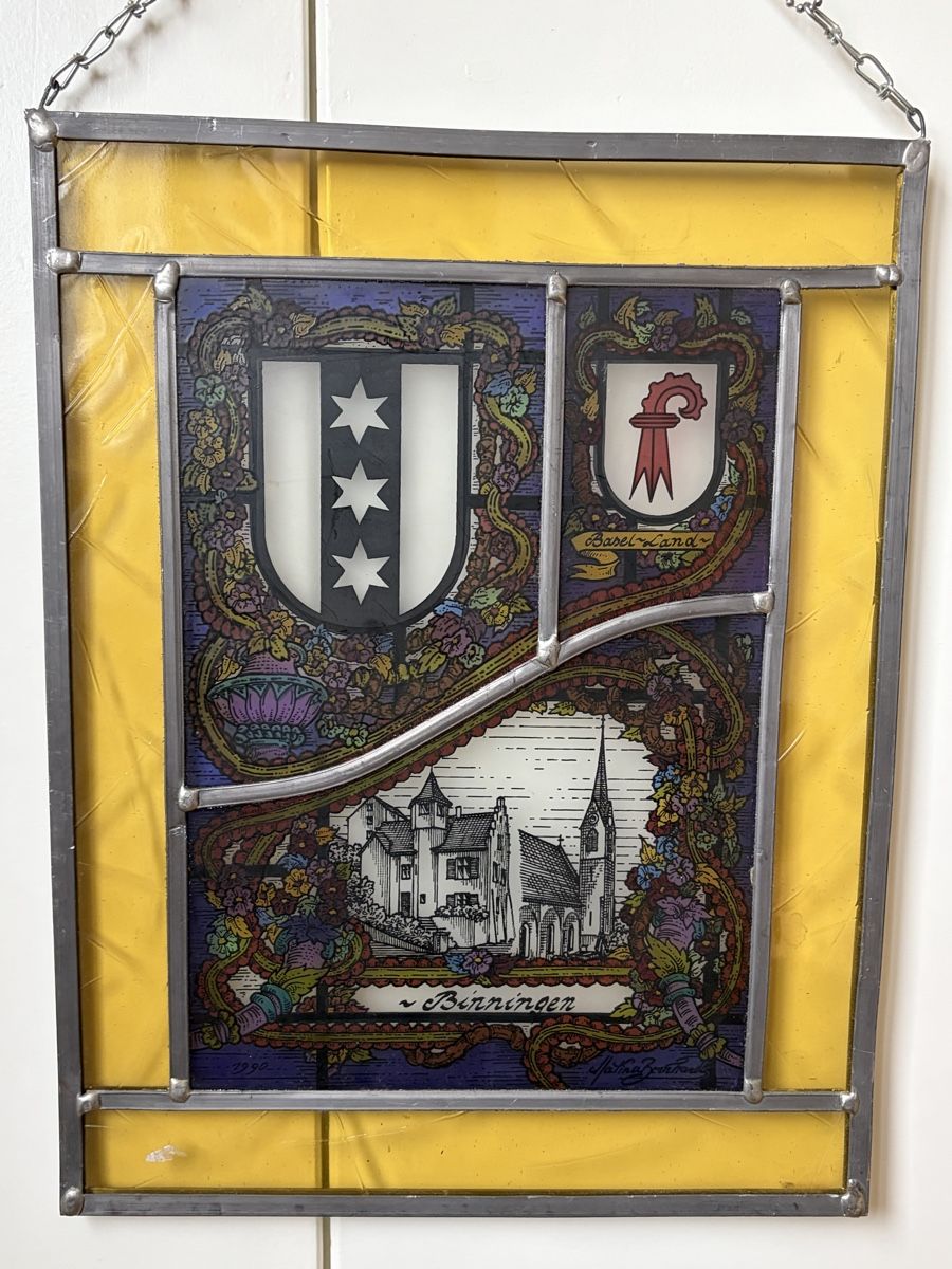 Alle Dekorationen: Historisches Glasbild Binningen Basel-Landschaft 1990 – Gebraucht aus Binningen von Cchatz 3