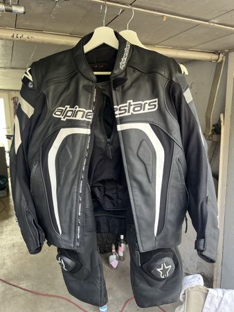 Alpinestars Lederkombi schwarz weiss