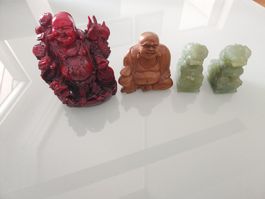 Deko /Buddah Figuren aus Holz / Jadeskulpturen