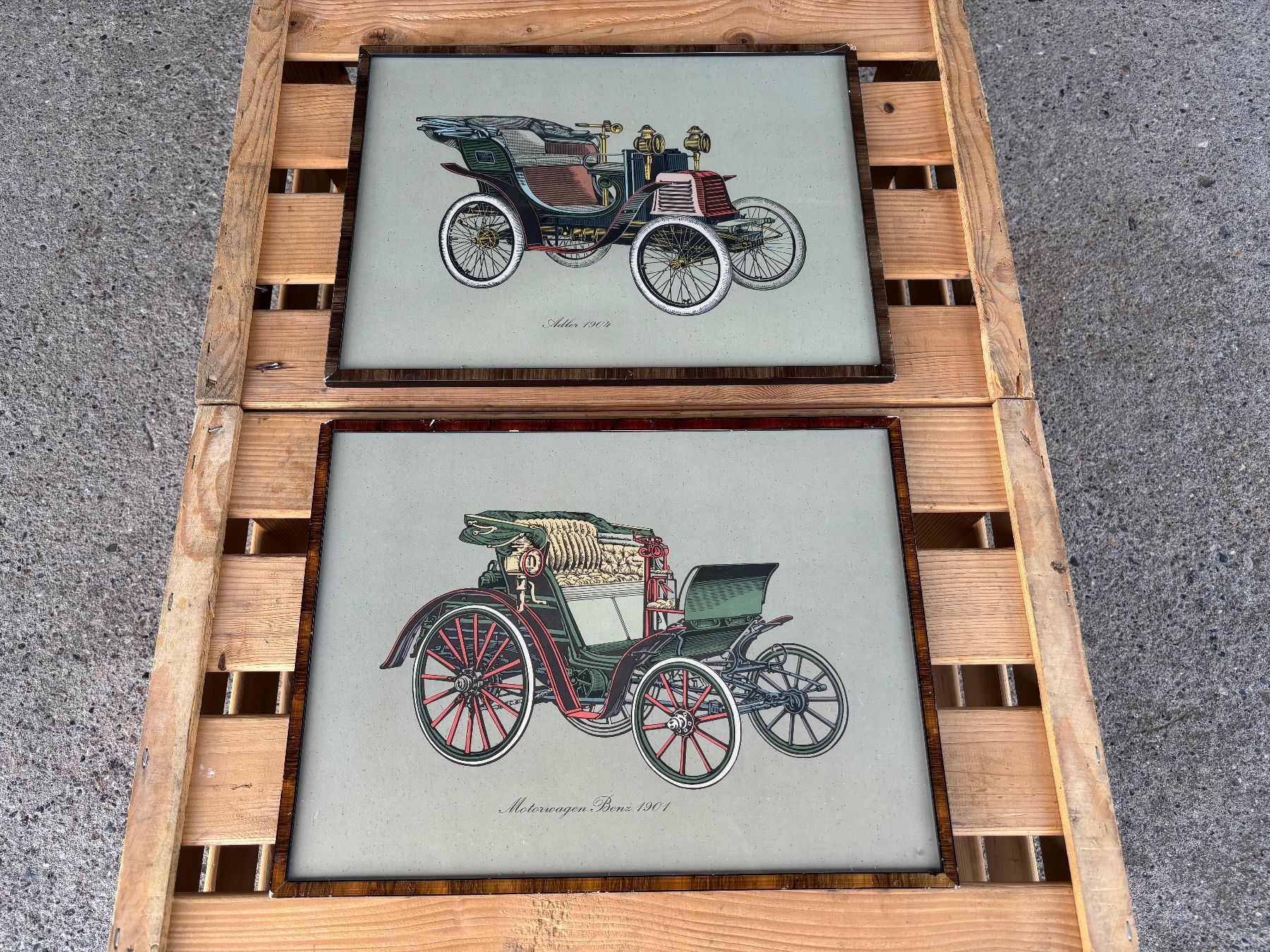 Kutschen: 2 schöne alte Oldtimer Bilder – Gebraucht aus Feldbach von Olive1 1