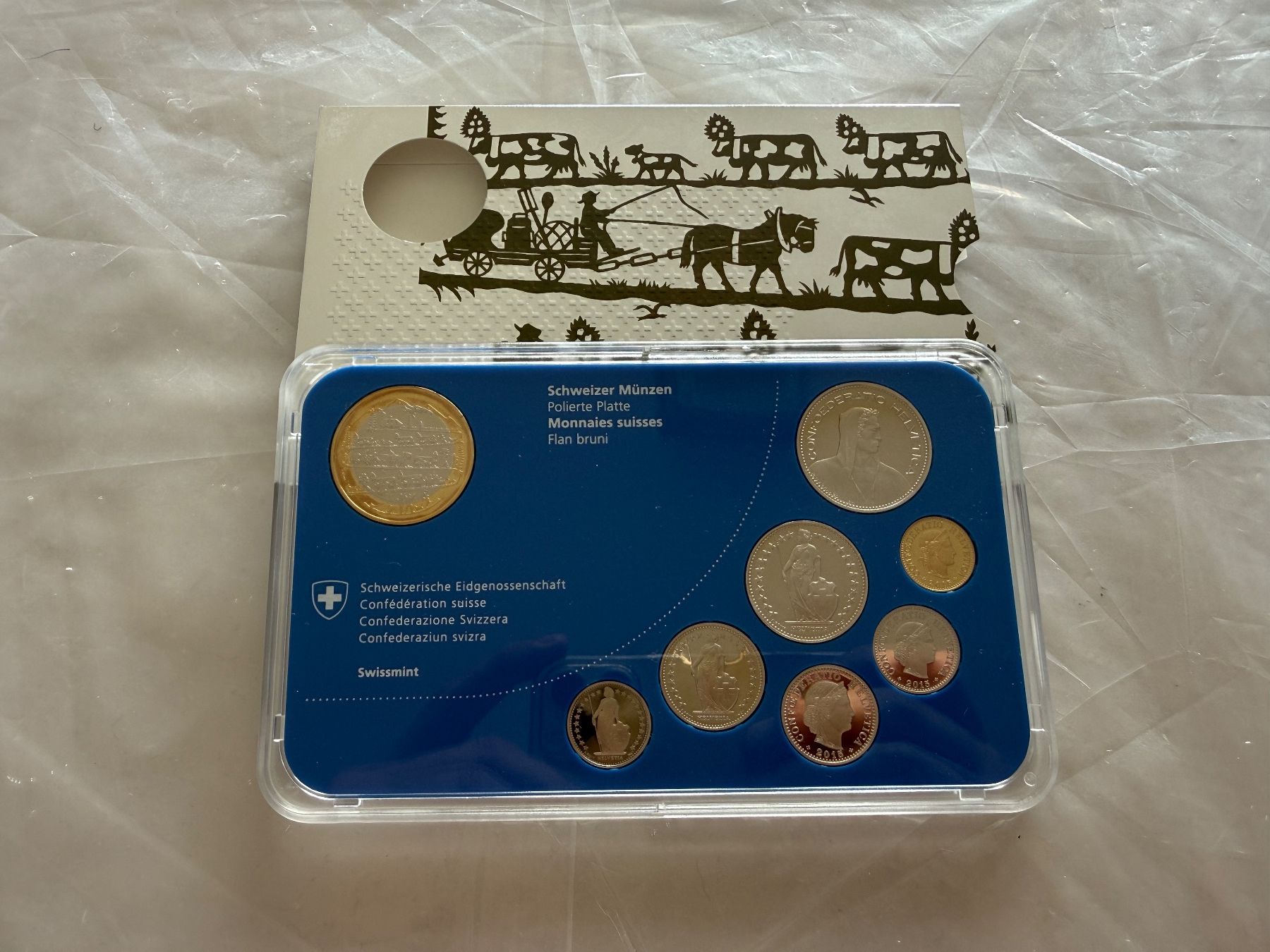 Tutti le monete: Schweizer Münzsatz 2015  Polierte Platte – Nuovo (secondo la descrizione) da Wallisellen venduto da SWISS_SILVER1 1