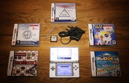 Nintendo DS Lite (argent) + 6 jeux