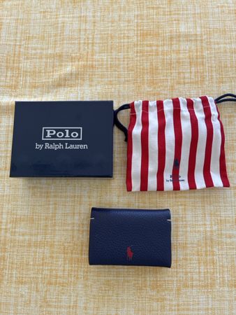 Kartenetui Polo Ralph Lauren Leder blau neu mit Box