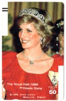 Diana - seltene, frühe Balken Telefonkarte aus Japan