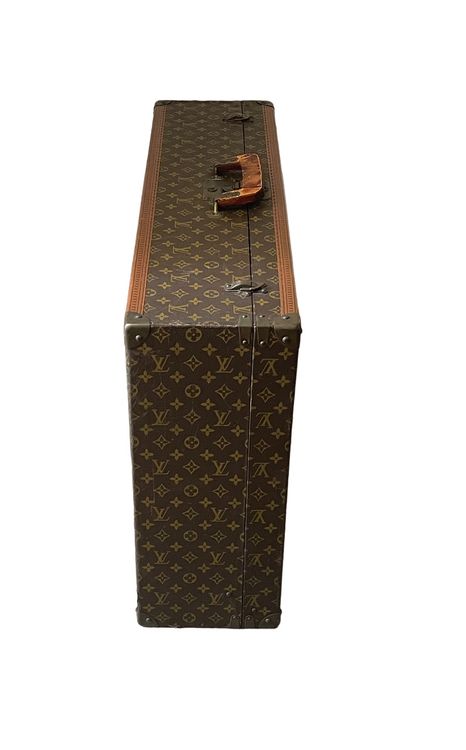 Valise Louis Vuitton Bisten 80 cm en toile monogram et cuir naturel