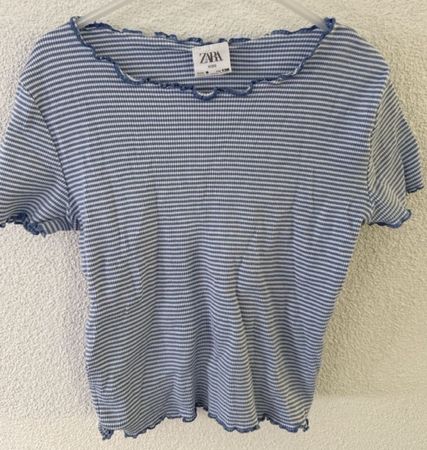 ZARA Kinder T-Shirt Gr. 128 8Y blau gestreift