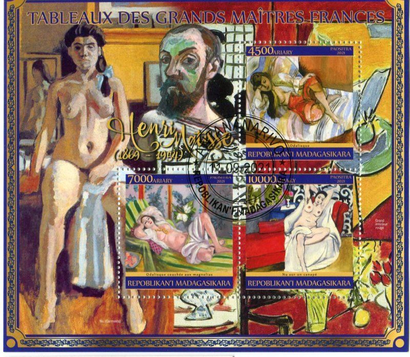 Tous les timbres: Block "Malerei. Henri Matisse". Madagaskar – Neuf avec emballage d'origine à Basel par Butsch5