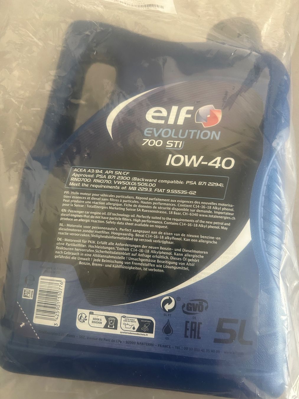 Oli & Additivi: Elf Evolution 700 STI 10W-40 Motoröl 5L Neu – Nuovo e nell'imballaggio originale da Horn venduto da aCtutoNR 1