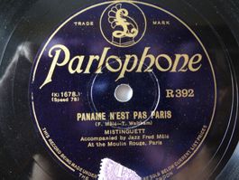 Disque 78 tours Parlophone aiguille de Mistinguett - R392