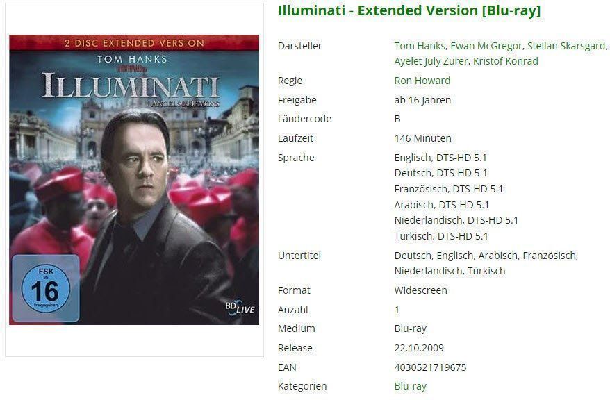 Alle DVDs: Illuminati - Extended Version [Blu-ray] – Gebraucht aus Buchrain von Sssschaller