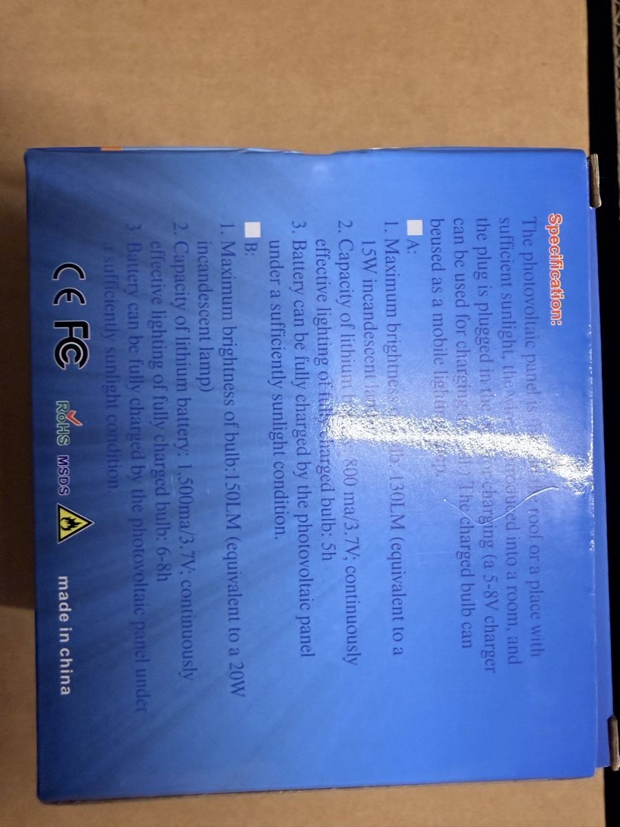 Lampes: portable solar lamp/ bulb – Neuf (Voir description) à Küsnacht ZH par salim2019 2